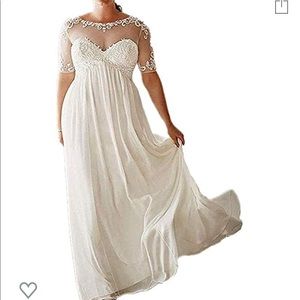 Size 24 wedding dress off white lace